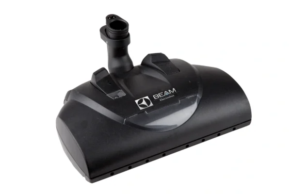 A black vacuum head with the handle extended.