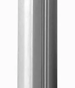 A silver pole with a white background