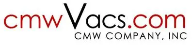 A black and white logo of vacs